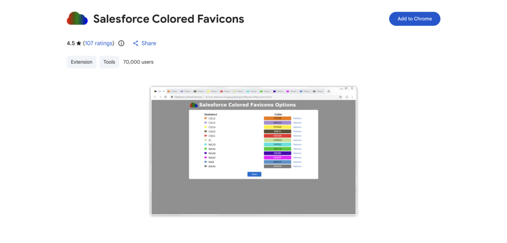 Salesforce Colored Favicons